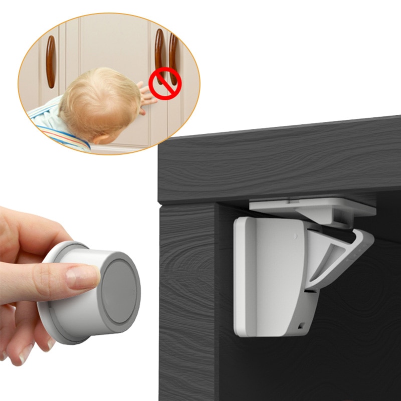 Magnetic Lock for Children Protection from Children Drawer Latch Door Lock Safety for Baby Cabinet Plastic Lock