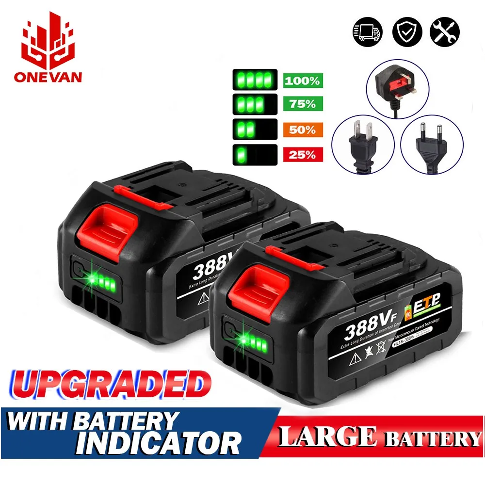 20000mAh Rechargeable 388VF Battery 18V Lithium Battery Portable Chainsaw Battery For Makita