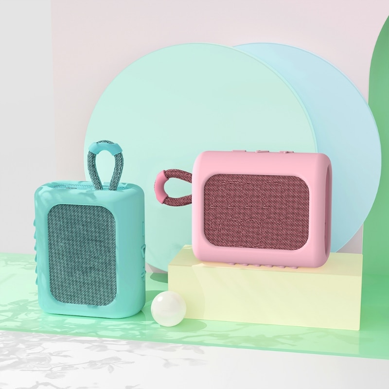 Colorful Dust-proof Silicone Protective Skin Case Cover Shell with Carabiner for -JBL GO 3 Go3 Bluetooth Speaker Accessories