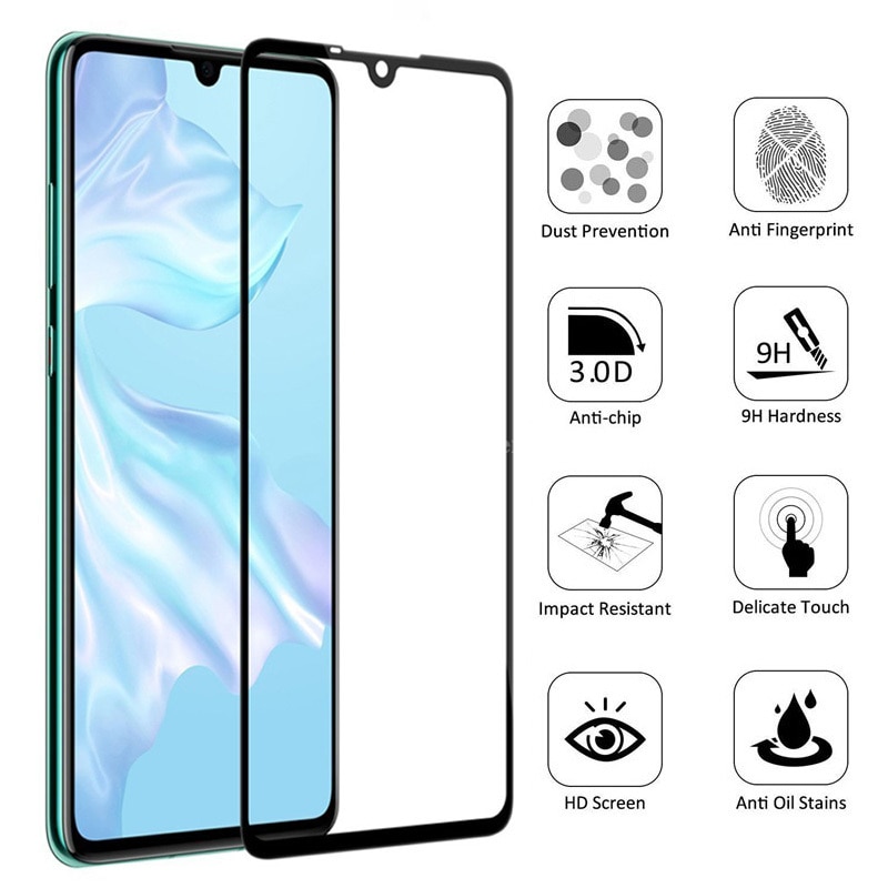 Tempered Glas For Huawei p30 Protective Glass On p 30 30p Huaweip30 Cover Phone Coque Huawey Huwei Hawei Huawai Honor 3d Case