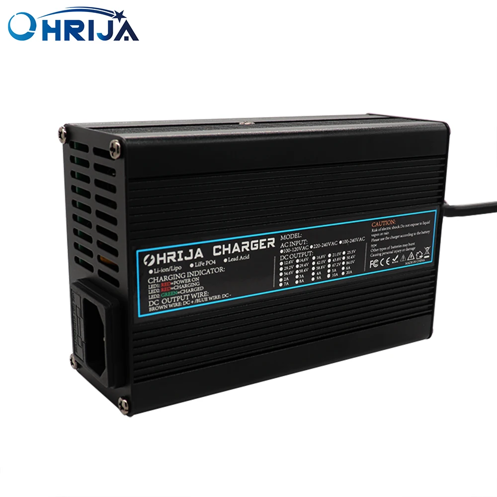 OHRIJA 54.6V 3A Charger for 48V 13S Lithium Ion Battery Electric Bike 48V 3A Charger Voltage And