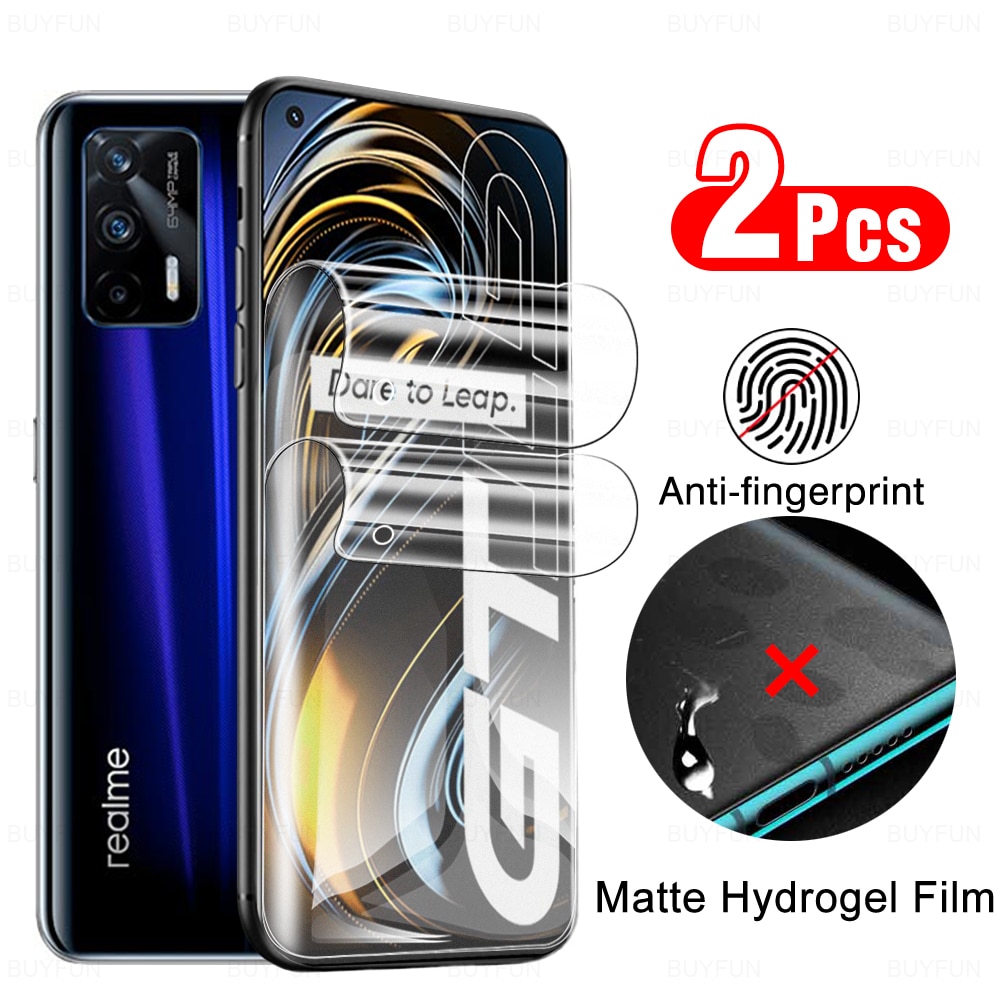 2 Pcs Matte Anti-fingerprint Hydrogel Film For Oppo Realme GT NEO A54 Screen Protector For Vivo V21 5G V21e Not Protective Glass