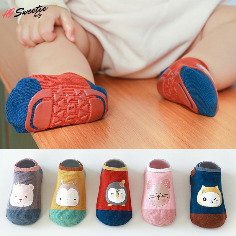Baby Socks Cute Cartoon Anti-Slip 8-16cm Foot Length 0-1-3-5 Years Old for Baby Boys Girls Kid Floor Socks Autumn Summer