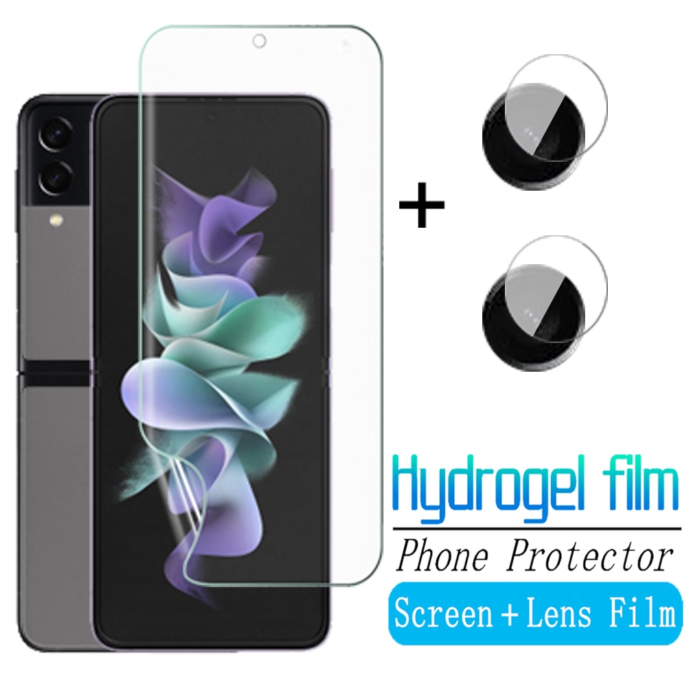 Full Cover Hydrogel Film For Samsung Galaxy Z Flip3 5G 6.7"HD Soft Film For Samsung Z Flip3 Samsun Z Flip 3 Lens Protective