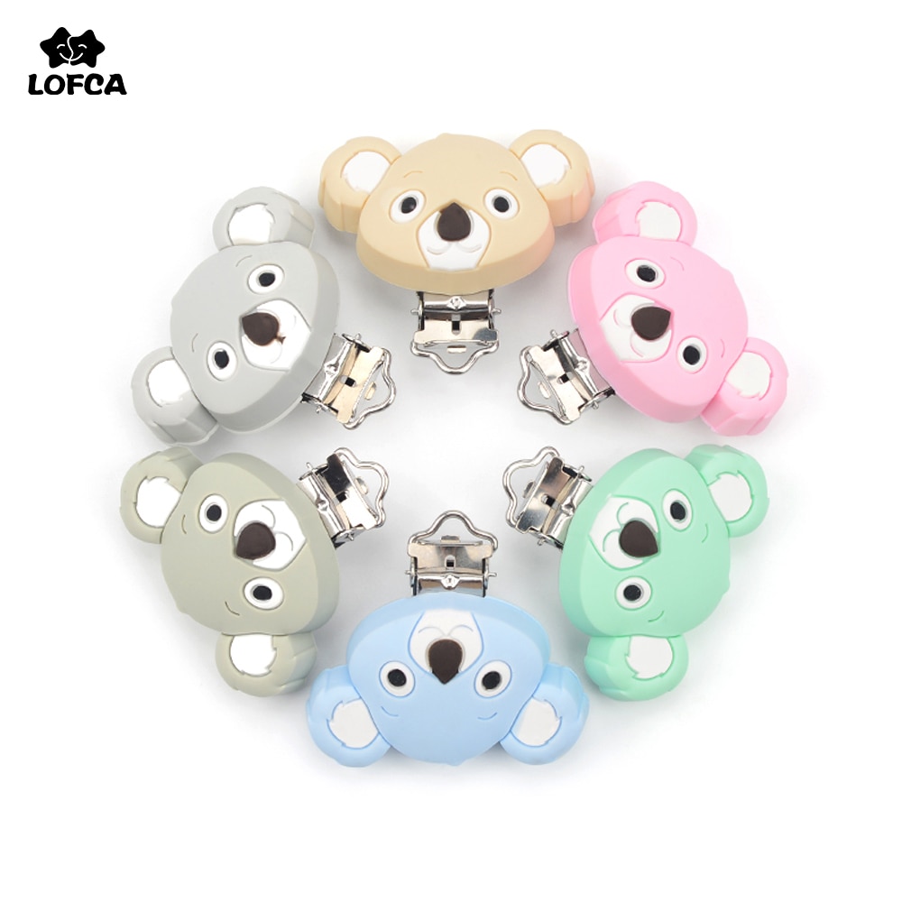 LOFCA 1pc Koala Silicone Pacifier Clip DIY Baby Oral Care Teether Accessories For DIY Silicone Beads Teething Soother Holder