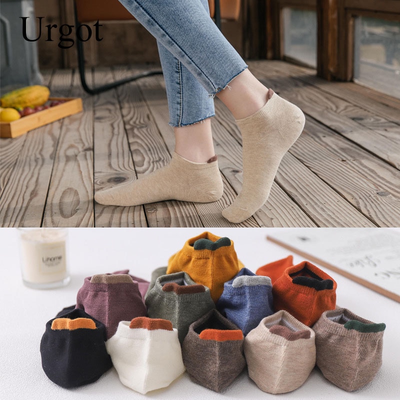 Urgot 3 Pairs Men Solid Casual Cotton Short Socks Pack Male Fashion Breathable Comfortable Trendy Ankle Socks Meias Calcetines