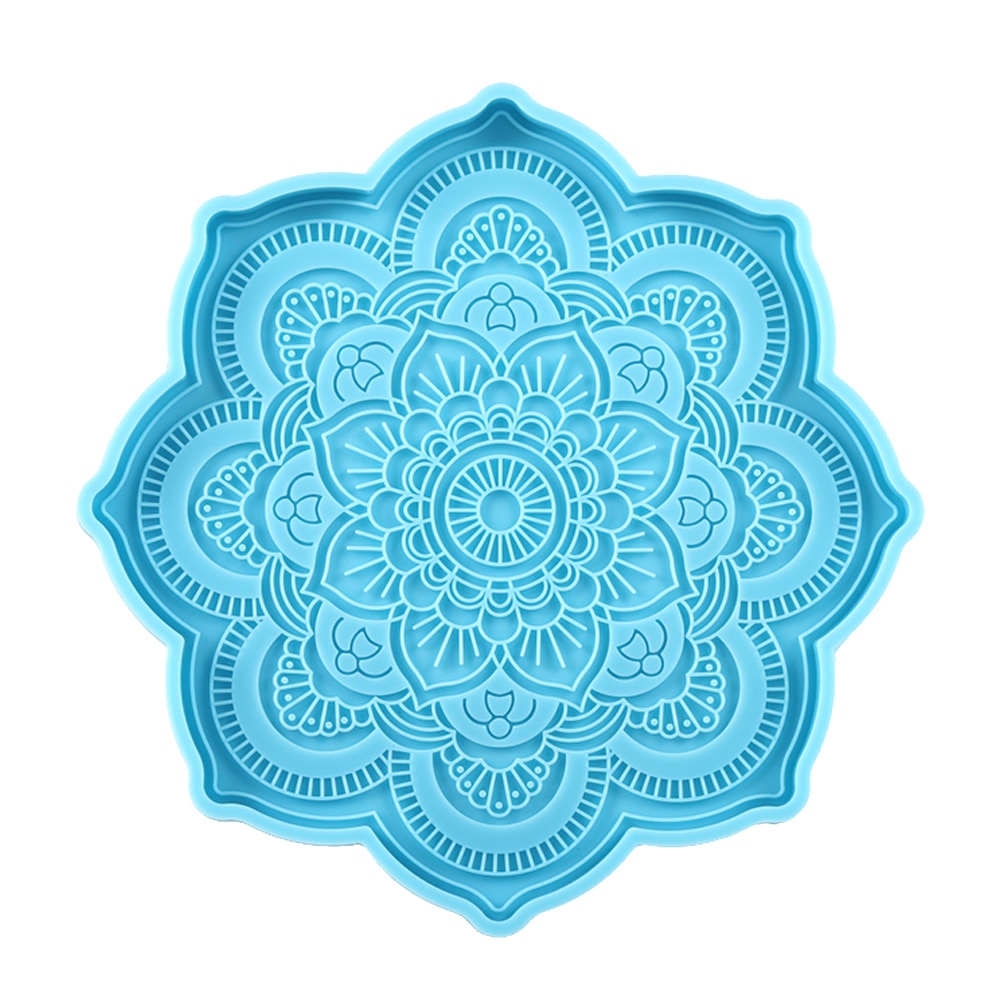 Mandala Coaster Silicone Mold Round Tray Cup Mat Epoxy Resin Casting Mould For DIY Resin Crafts Home Decoration Making Tools