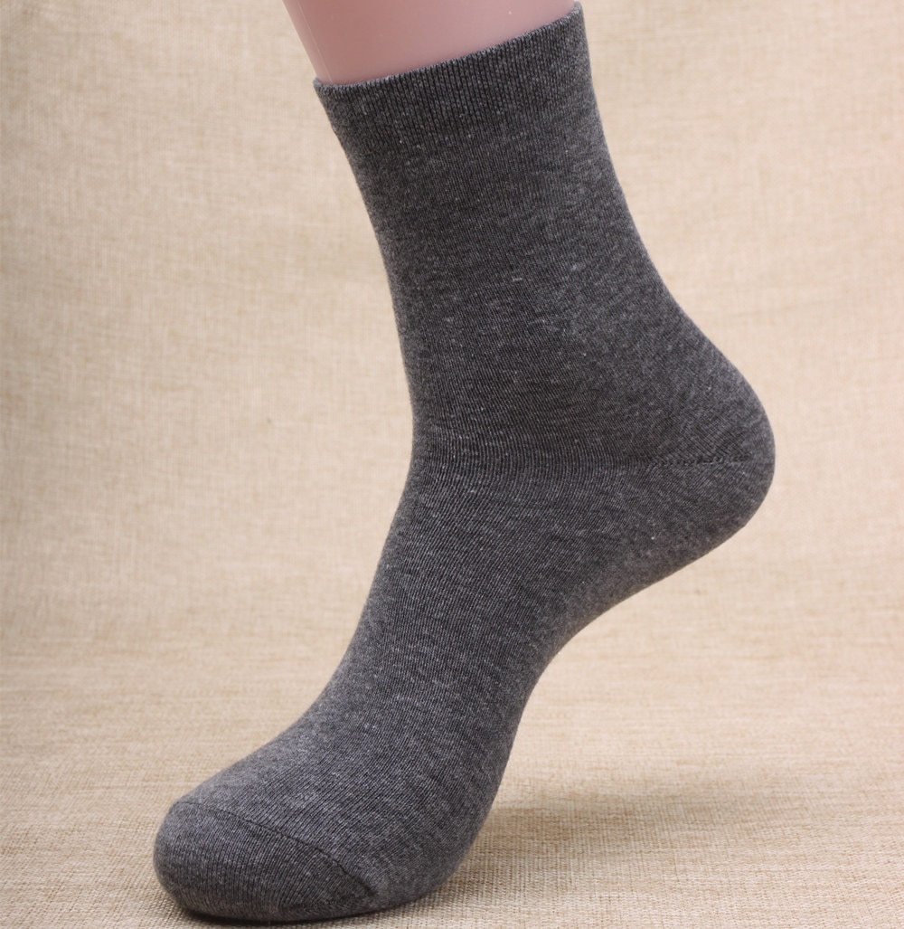 3 Pairs/Lot Men Business Pure Cotton Socks Middle Tube Breathable Sweat-absorbent Socks High Quality Factory Wholesale