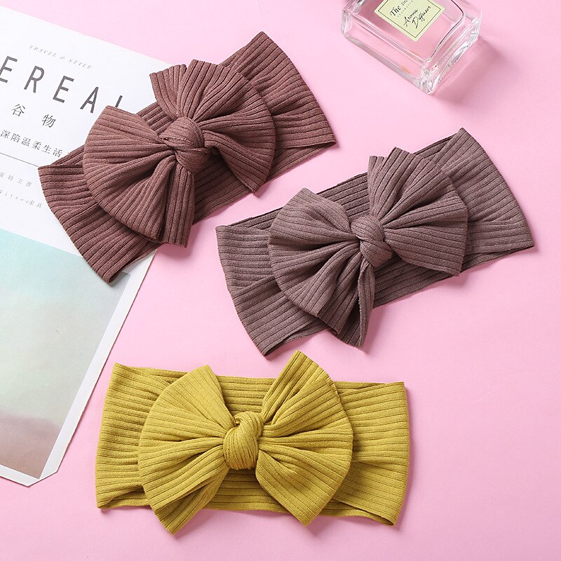 Children's Bow Headdress Large Bow Baby Elastic Knitted Hair Band Baby Headbands for Girls Baby Hair Accessories Baby Headb