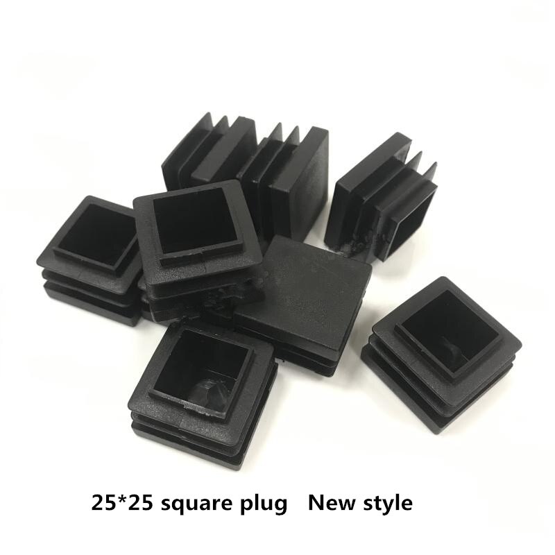 2-50pcs Square Plastic Blanking End Cap Tube Pipe Insert Plug Bung Black 25*25mm