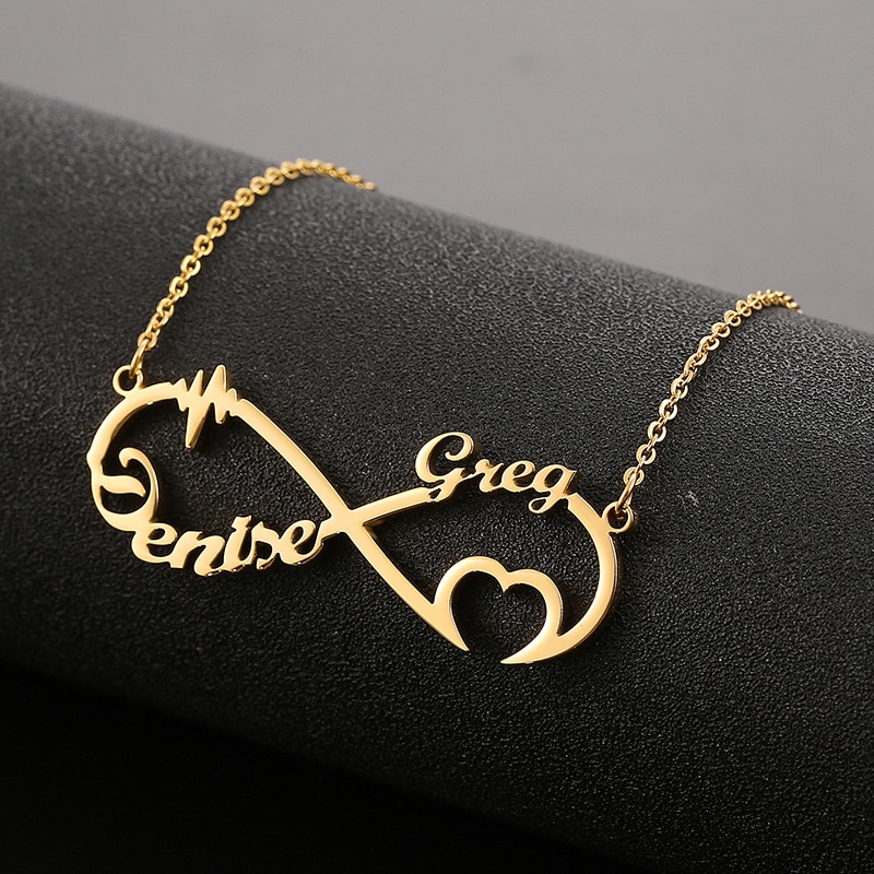 Customize Infinite Name Layer Necklace For Women Personalized Gold Color Chains Stainless Steel Custom Name Jewelry Friend Gift