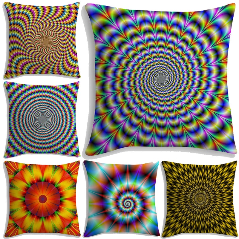 Hypnotic Pillow Case 3D Print Pillowcase Throw Pillowcovers Cushion Cover Polyester Pillow Case for Home Decor Sofa Bedroom 45cm