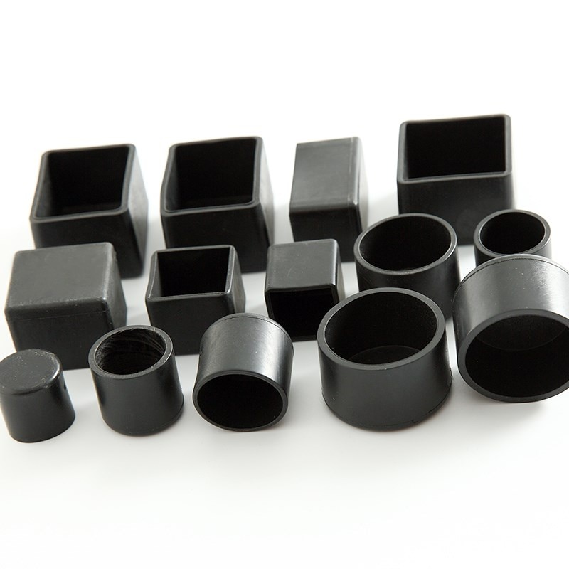 4Pcs Round/Square/Rectangle/Oval Rubber Silicone Caps Table Foot Cover Black Furniture Desk Chair Legs Protection
