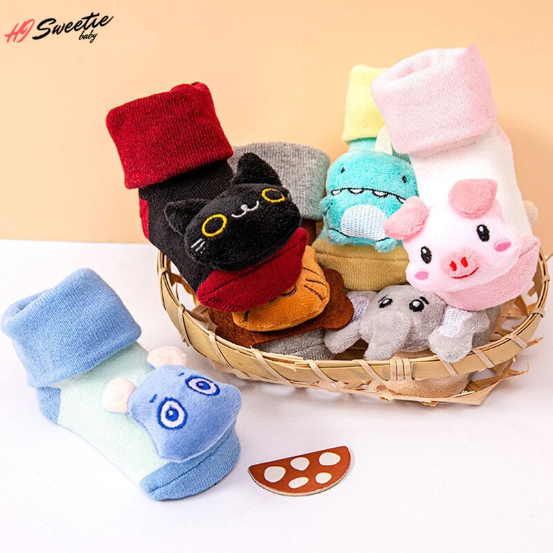 Newborn Baby Socks Cute Cartoon Animal Anti-Slip Socks 0-6-12 Months Baby Girls Boys Kid Floor Socks