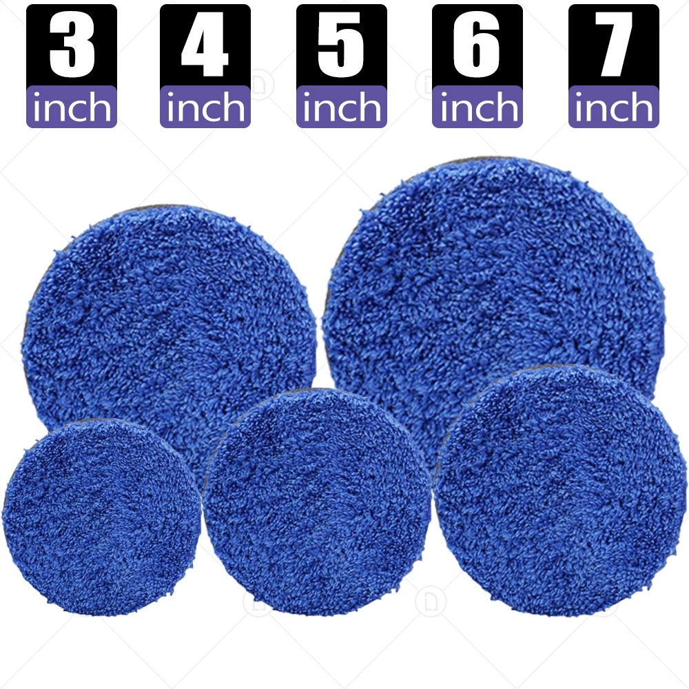 3/4/5/6/7 Inch Removing Wax Buffer Pads Microfiber Polishing Pad Replaceable Buffing Pads For DA/RO