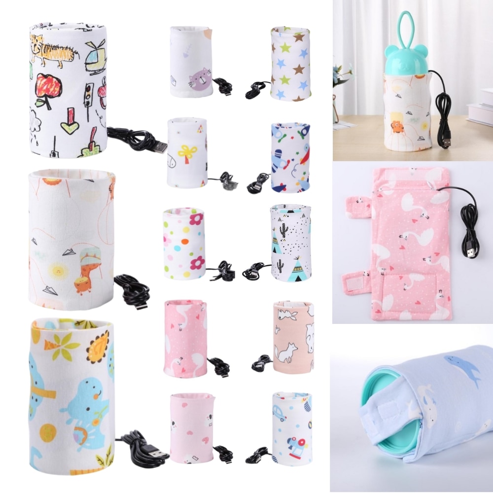 USB Charging Baby Bottle Heated Cover Newborn Baby Bottle Feeding Insulated Bag Portable Infant Milk Feeding Warmer Nursing Care