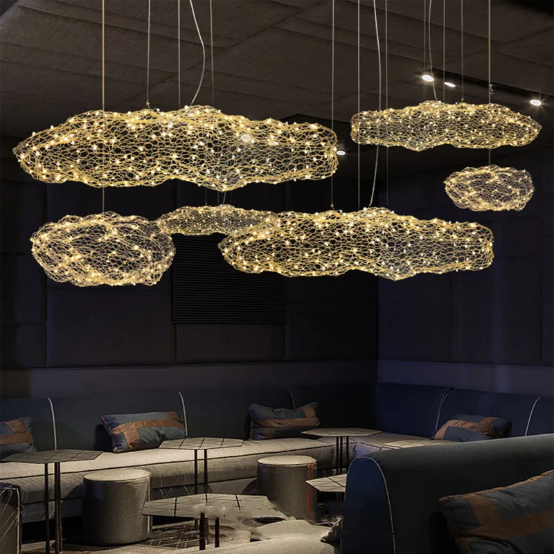Art Decor Hollow Cloud Pendant Lights For Living Room Bedroom Staircase Danish Design Lamp