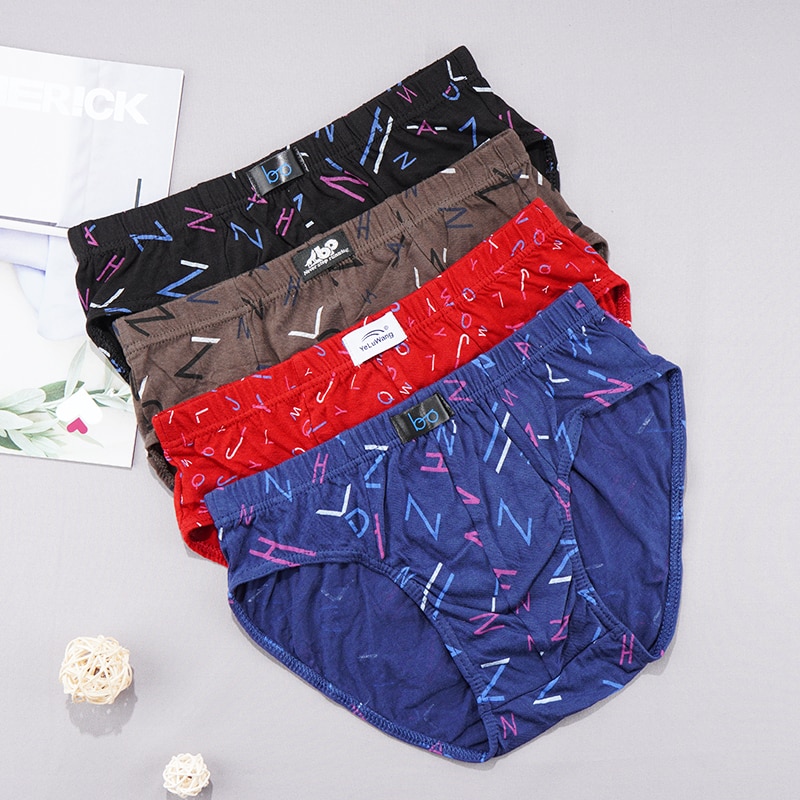 4pcs/lot Cheaper Cotton Mens Briefs Homme Underwear Comfort Panties Men's Breathable Panties Plus Size L-4XL cueca masculin