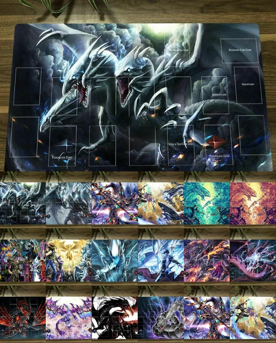 YuGiOh Duel Monsters Playmat Blue-eyes Ultimate Dragon Dark Magician TCG CCG Mat Mouse Pad Trading