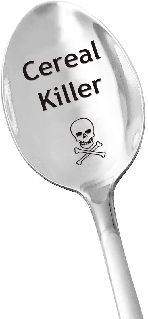 Engraved Cereal Spoon Gifts for Kids Men Women - Cereal Killer Spoon Stainless Steel - Funny Cereal Lovers Gift Christmas Gifts