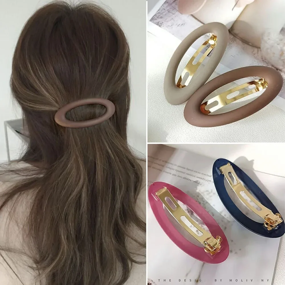 Matte Snap Hair Clips Women Hairpin Korean Hairclips Hair Barrette Ponytail Holder Girls Hair