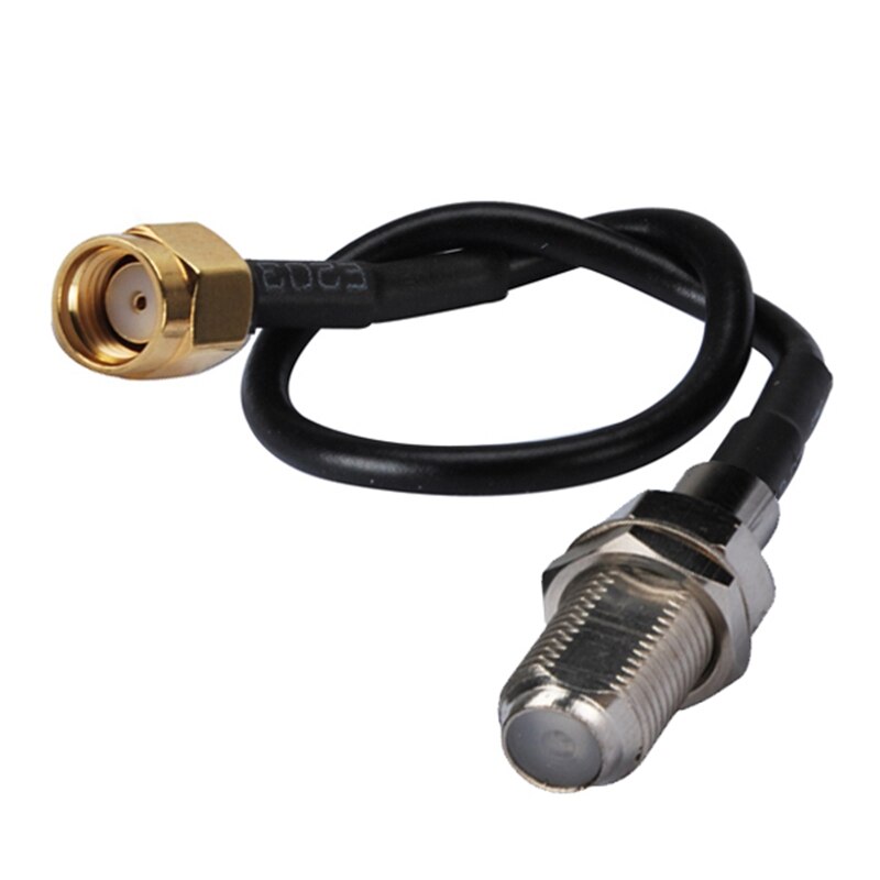 Superbat RP-SMA Female Bulkhead to F Jack Adapter Pigtail Cable RG174 30cm for Wireless