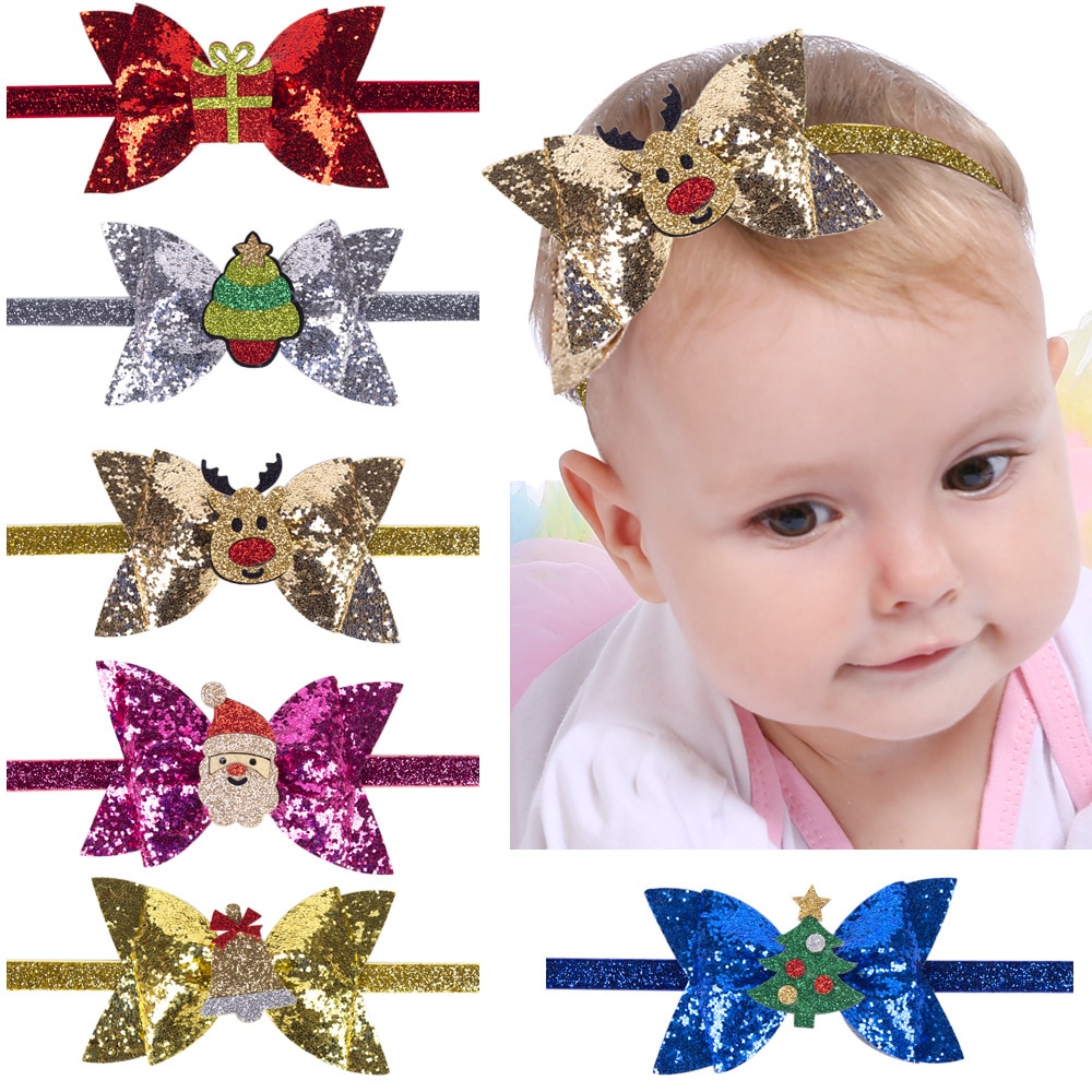 Christmas Headband Baby Headband Children's Butterfly Hair Band Baby Christmas Headdress Christmas Gift Headbands for Girls
