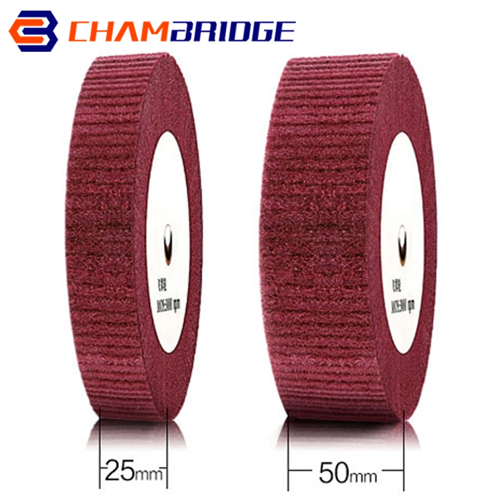 100/125/150/200/250/300mm Non-woven Flap Brush Polishing Wheel Grit 320 Metal Woodworking Scouring