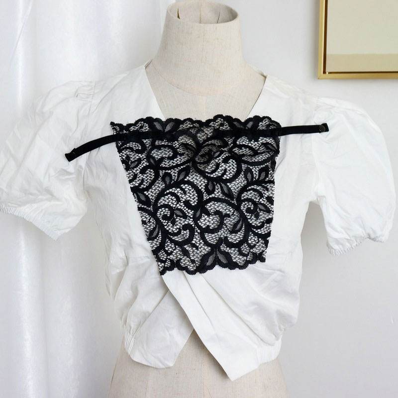 24 Styles Flower Leaf Wheat Ear Lace Clip On Cleavage Cover Up Camisole Women Insert Overlay Mock Chest Wrapped Bra