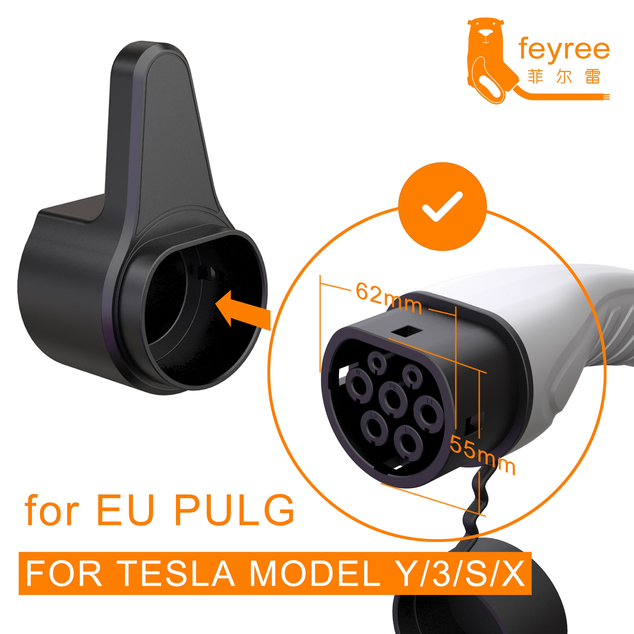 feyree EV Charger Holder Holster Dock For Electric Vehicle Type 2 Charging Cable Extra Protection Leading Wallbox