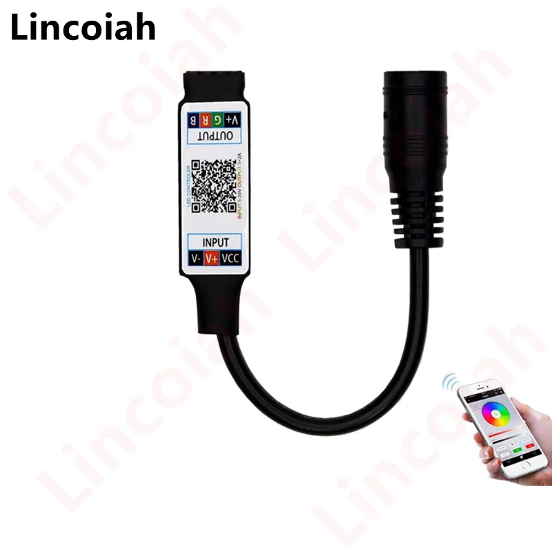 Mini RGB Bluetooth-compatible Controller DC 5V 12V 24V Music Bluetooth BT Smart APP LED Controller