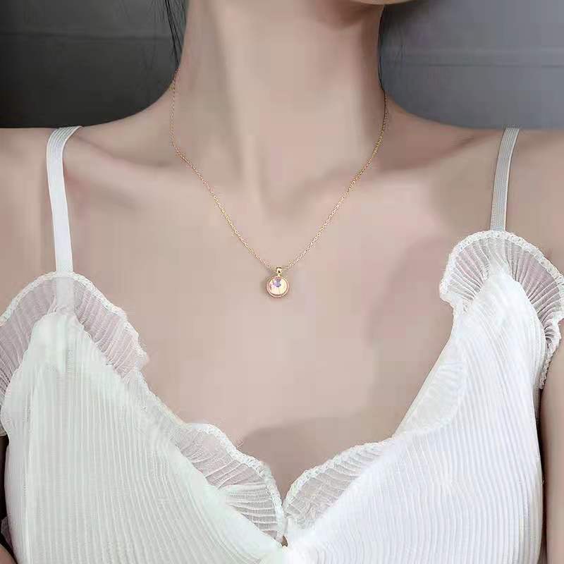 PANJBJ 925 Sterling Silver Round Necklace Simple Personality Design Sense Niche Temperament Clavicle Chain Korean FemalePANJBJ