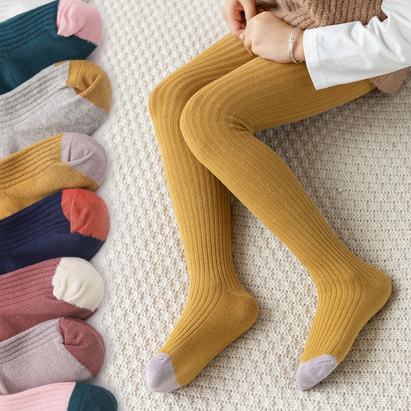 0-8T Kids Girl Tights Baby Stockings Autumn Baby Tights Spring Girls Child Pantyhose Cotton Pants Multicolor Cute Girls trousers
