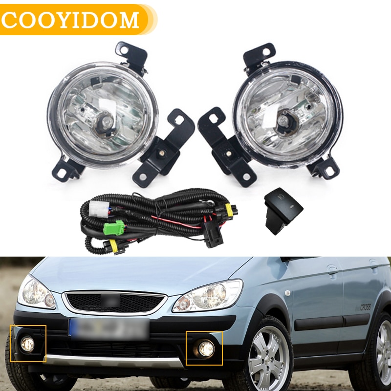 DRL Fog Lamp For Hyundai GETZ CLICK 2006-2011 Front Bumper Fog Light 922011C500 922021C500 Driving Lamp Fog Lights Assemby