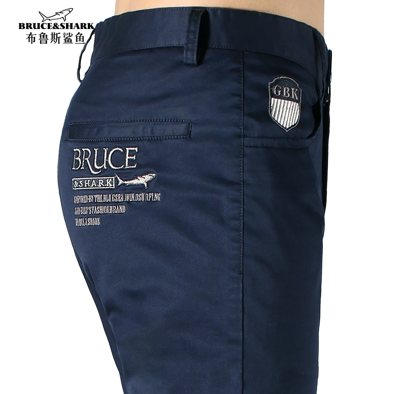 Bruce&Shark Men's Pants Autumn Winter Thicken  Fashions Casual  Men Trousers Straight 98%Cotton
