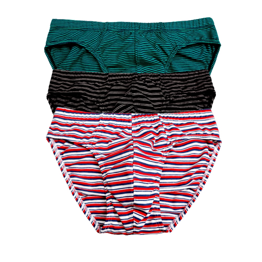 3pack Men's cotton briefs fashion stripe men's underwear Breathable Men's Bodysuit Male Comfortable Underpants S-