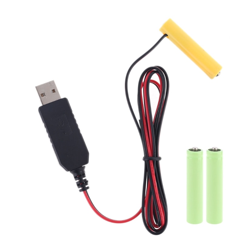 Universal LR03 AAA Battery Eliminator 2m USB Power Supply Cable Replace 1 to 4pcs AAA 1.5V Battery For Electric Toy Clock Y98A