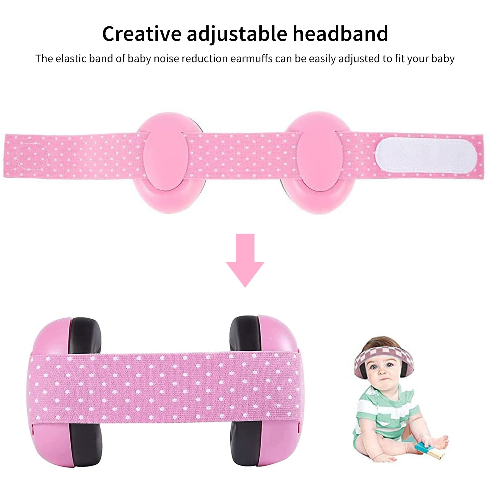 Baby Ear Safety Hear Protection Sleeping Earmuffs Reduction Noise Proof Headphone with Elastic Adjustable Headband NewbornInfant