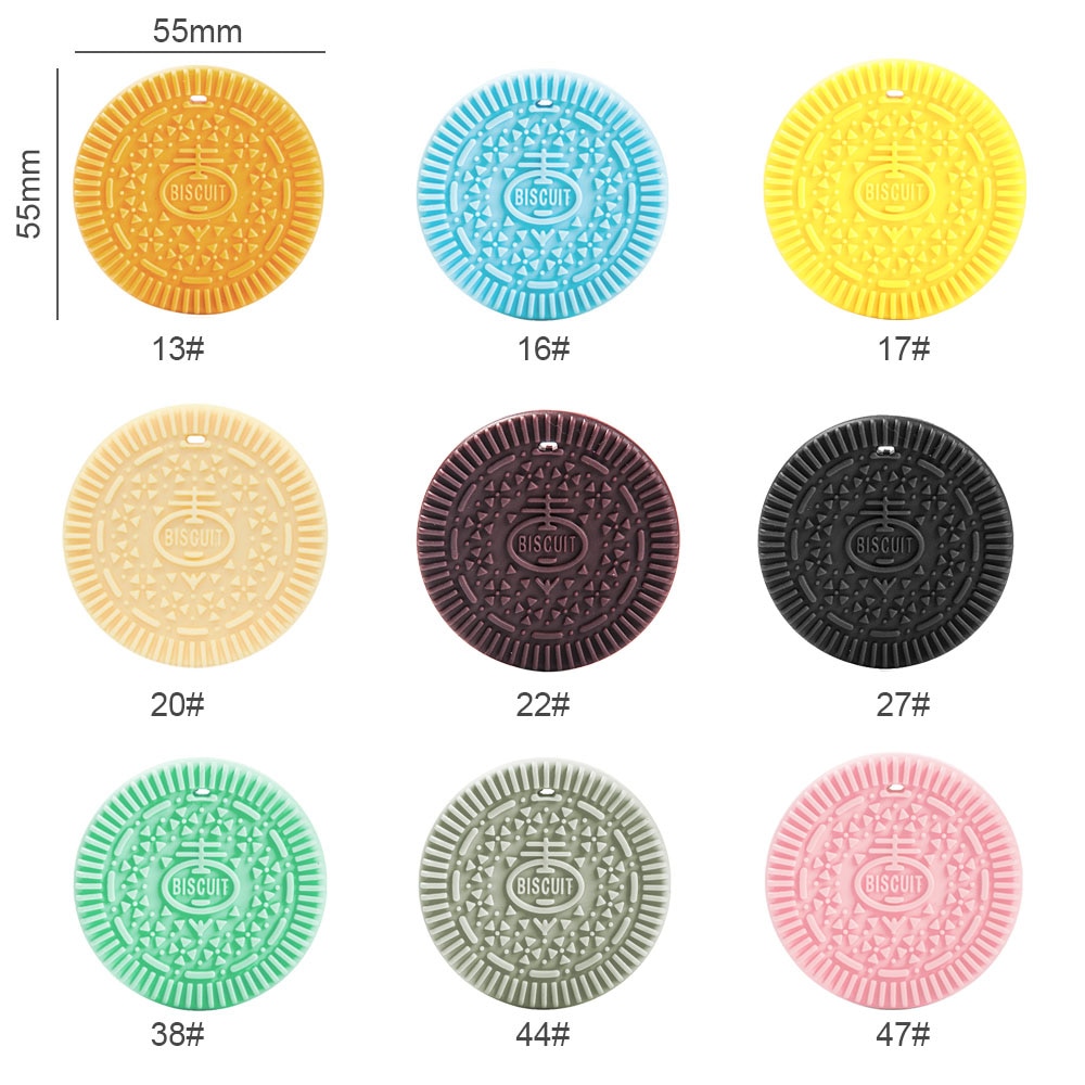 1pcs Silicone Biscuits Teether DIY Oreo Cookie Baby Pacifier Dummy Chewing Sensory Pendant Montessori Toy Accessories