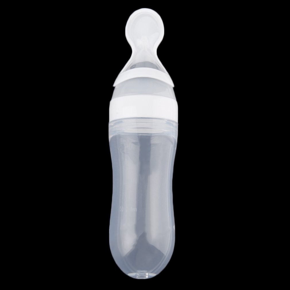 90ml Silicone Baby Infant Spoon Squeeze Bottle With Rice Cereal Kids Feeding Supplement Silica Gel Spoon Weaning Tableware New