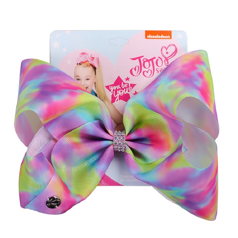 8" Large Jojo Siwa Bows Denim Blue Bownot Butterfly Donut Hiar Clip for Kids Girl Boutique Party Hair Accessories