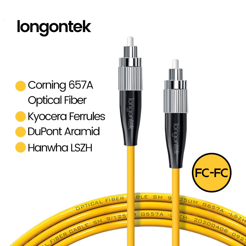 Longontek SC To SC LC To LC ST To ST FC To FC Fiber Patch Cord Single Mode Single Core LSZH Quilt For Network 5m 10m 15m 20m 50m