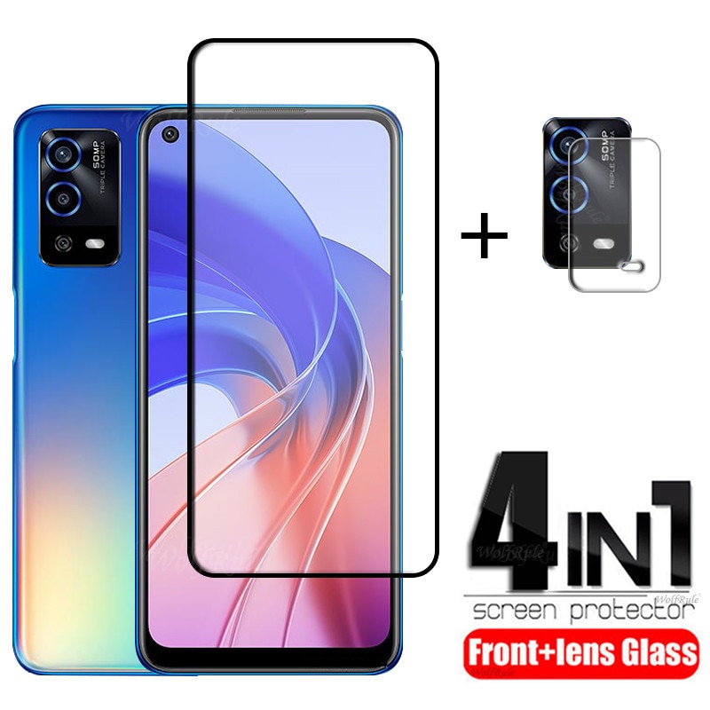 Full Cover Glass For OPPO A55 4G Glass For OPPO A55 4G Tempered Glass 9H Full Screen Protector For OPPO A55 4G Lens Glass 6.51&q
