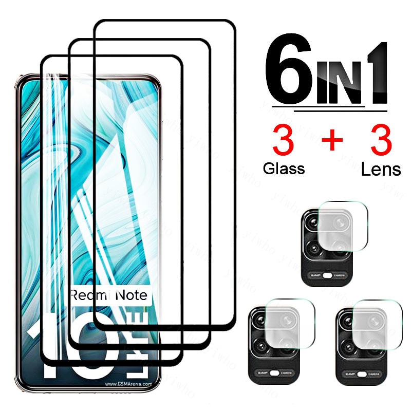 For Xiaomi Redmi note 10 lite Glass Screen Camera Protectors for redmi note10 light 10lite 6.67" Glass Tempered Protective 