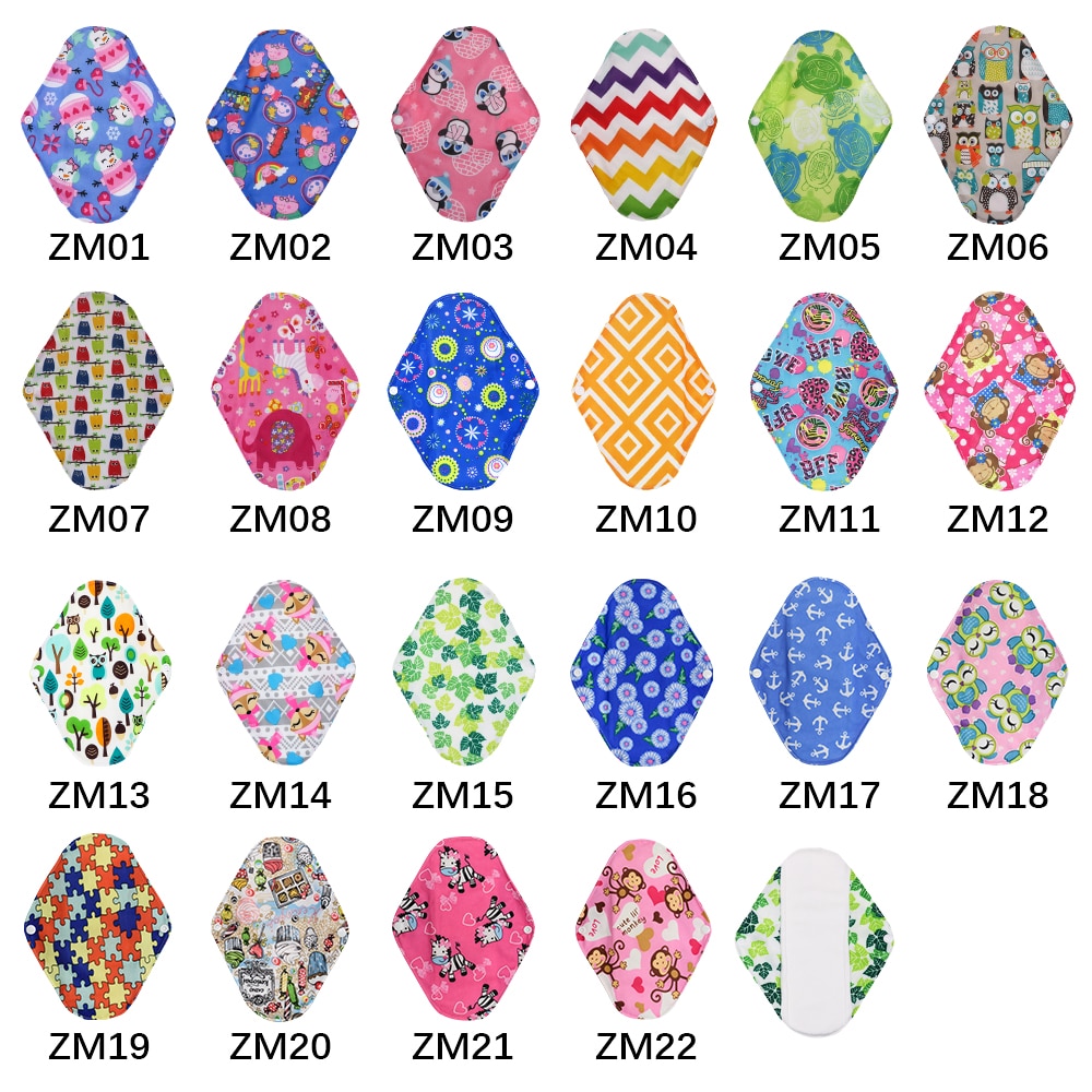 Random Color Washable Bamboo Cotton Sanitary Towels Reusable Menstrual Pads Menstrual Dressings Daily Pads Women's Gaskets 