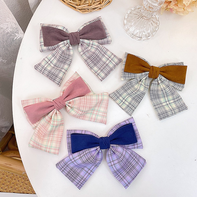 Large Bow Hairpin Uniform Fabric Bow Hairpin Spring Clip Sweet Daily Hair Accessories Korea Cute Hair Accessories