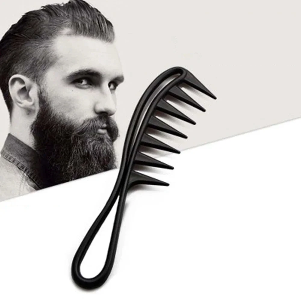 Barber Men Oil Comb Wide Tooth Shark Plastic Comb Hair Clipper Curling Salon Home Hairdressing Comb