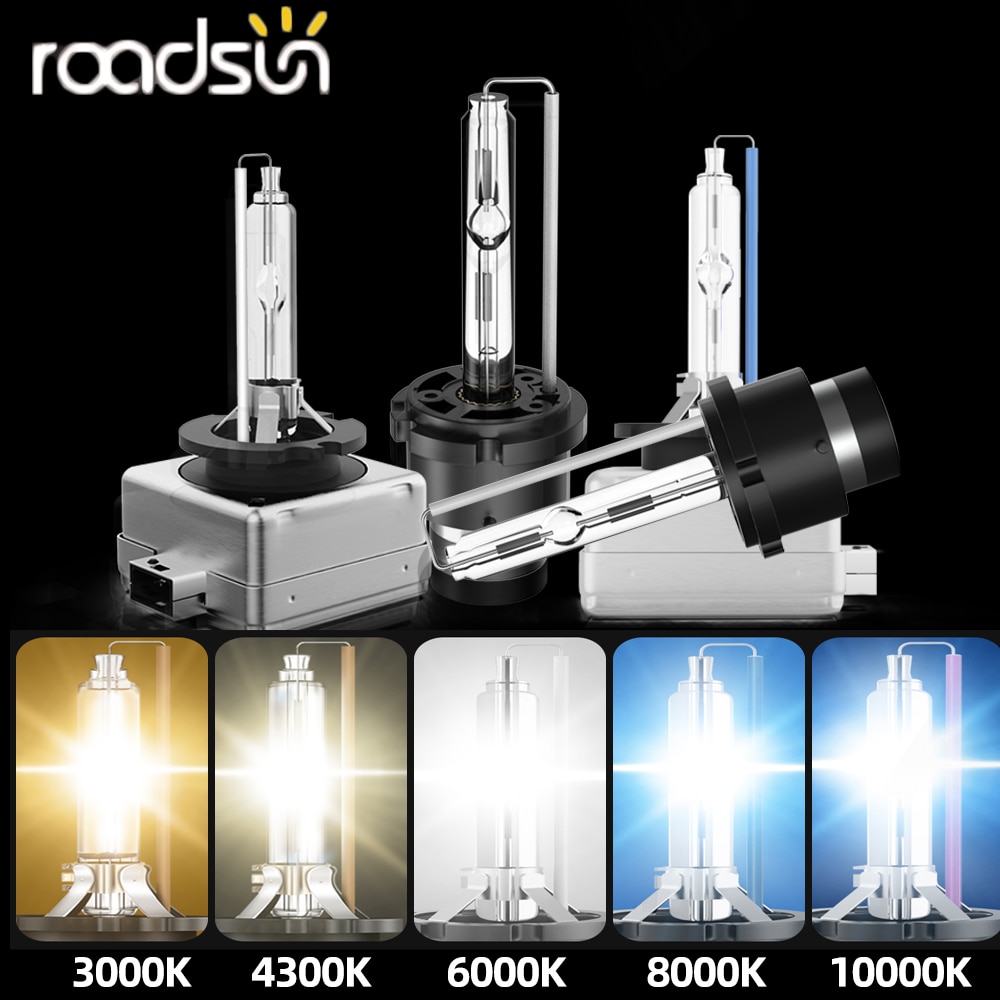 roadsun 2Pcs D1S D2S D3S D4S Xenon Headlight HID Car Bulbs 35W D1 D2 D3 D4 Headlamp 3000K 4300K 6000K 8000K 12000K Auto Lamp 12V