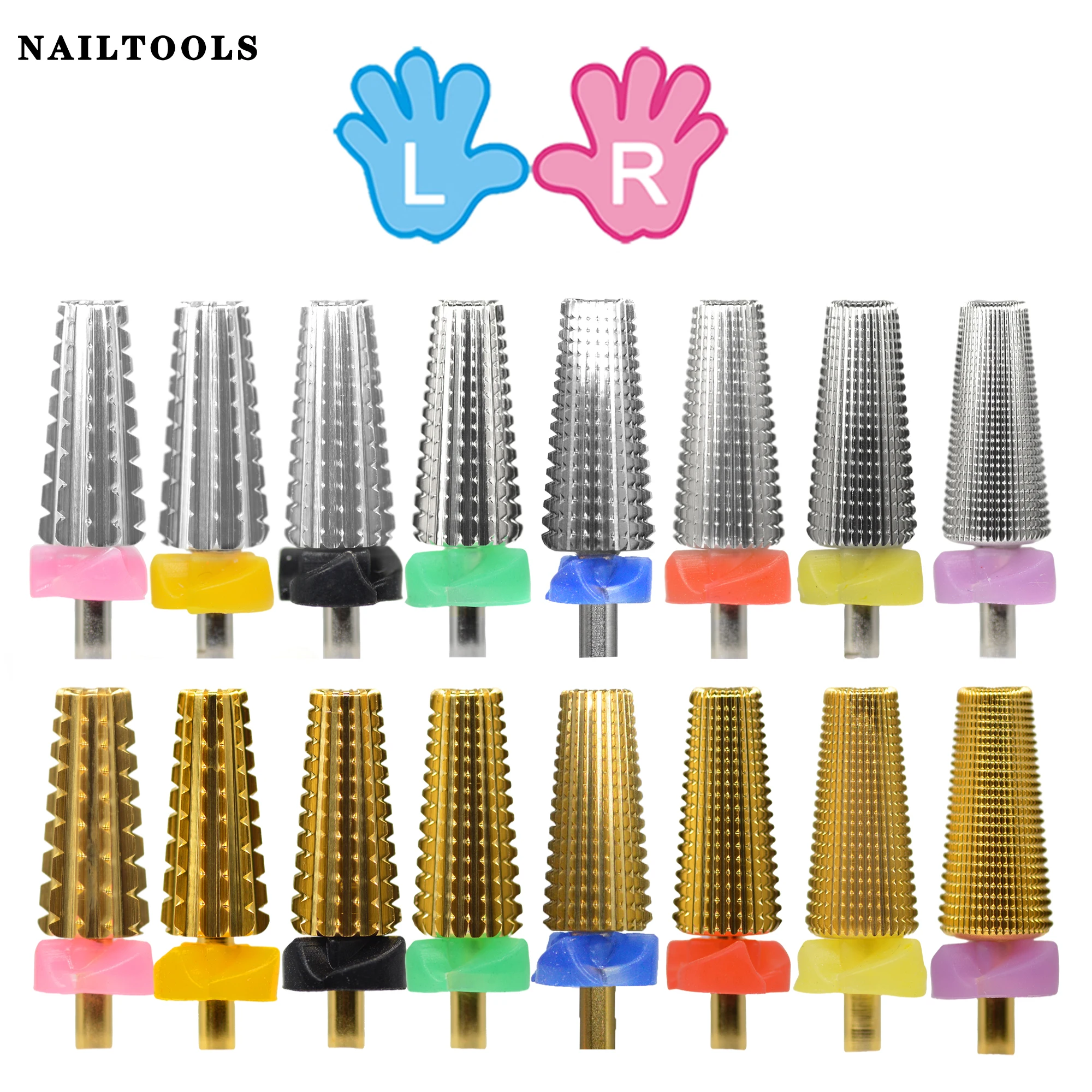 5 IN 1 Carbide Silver Gold multi-function Tungsten Carbide nail milling drill bits
