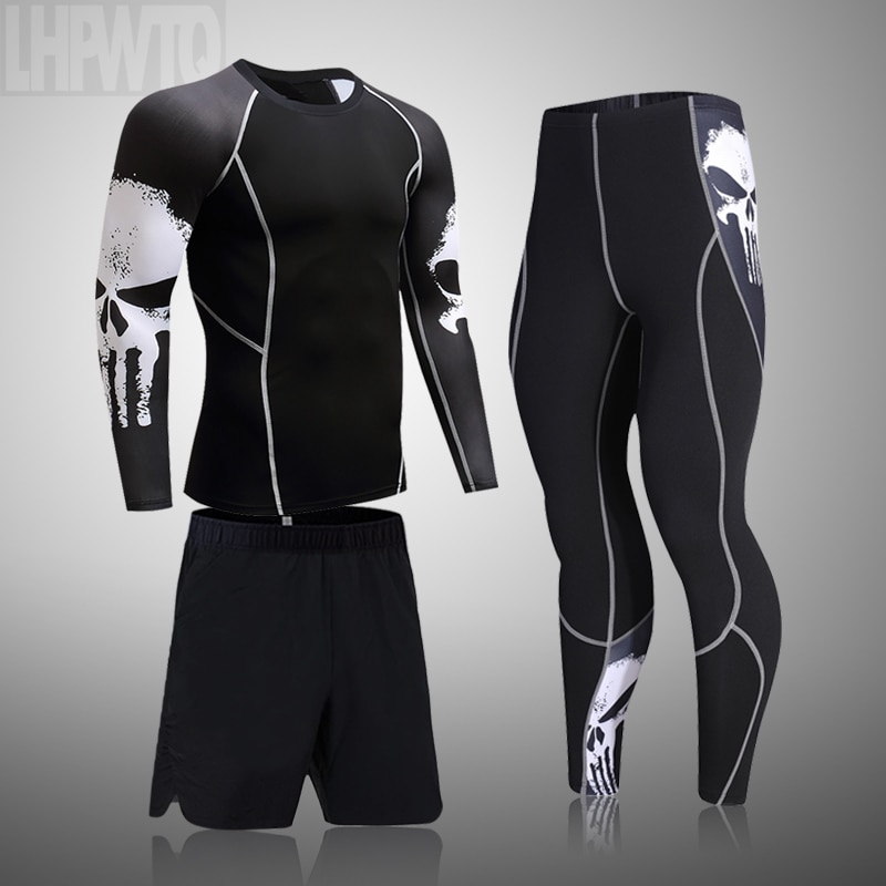 Running Men's Thermal Underwear Underpants Kit Sports Compression Clothing Tracksuit For Men Fitness Slim Joggers Base Laye